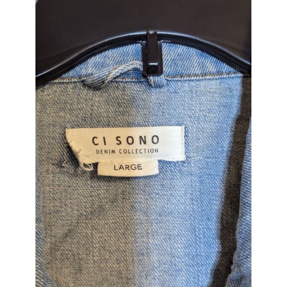 Ci Sono Denim Collection Womens Light Wash Jean Jacket Size L - Picture 2 of 5
